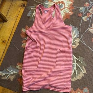 Vintage Cut Loose Striped Cotton Retro Racerback Dress
